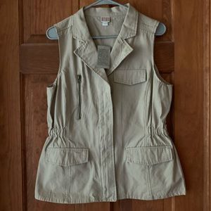 Brand New Tan Jacket Vest, Canyon River Blues